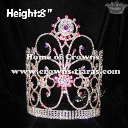 Unique Crystal Pageant Queen Crowns With Purple Diamonds