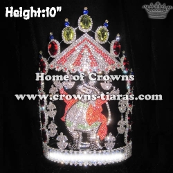 10in Height Crystal Custom Circus Pageant Crowns