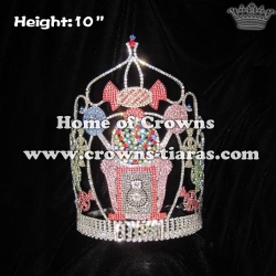 10in Height Crystal Custom Cupcake Pageant Crowns