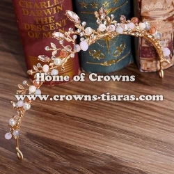 Beauty Gold Pink Diamond Princess Party Tiaras