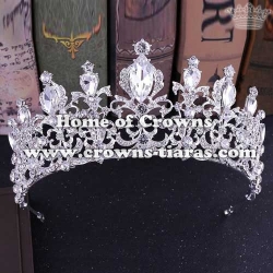 Alloy Crystal Wedding Queen Crowns In Gold Color