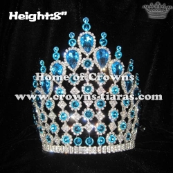 8inch Height Blue Diamond Pageant Crowns