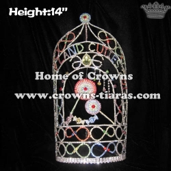 14in Large Wholesale Rhinestone Lollipops Queen Crowns