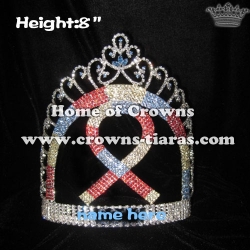 8in Height Rhinestone Pageant Ribbon Crowns