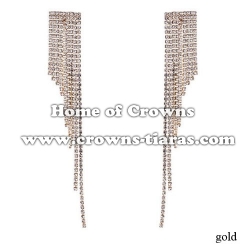 Long Rhinestone Fashion Wedding Earrings