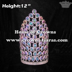 12inch Big AB Diamond Pageant Crowns