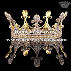 Wholesale Alloy Crystal Pageant Full Round Queen Crowns