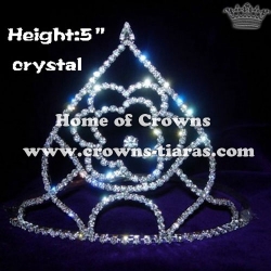 All Clear Crystal Pageant Rose Shaped Crowns