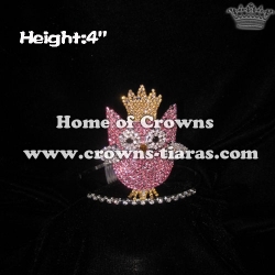 4in Height Small Pink Owl Princess Crowns