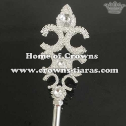 Rhinestone Pageant Scepter With Big Diamonds