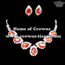 Fashion Crysal Rhinestone Princess Necklace Set