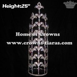 25in Height Large Custom Fleur De Lis Pageant Crowns