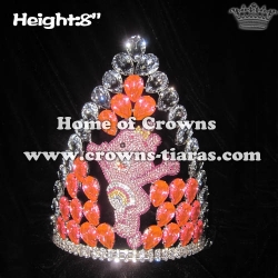 Crystal Pink Bear Princess Crowns With Big Diamonds