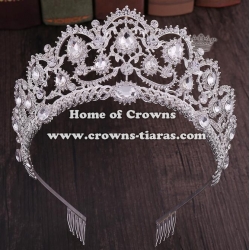 Crystal Colored Diamond Pageant Crowns With Combs