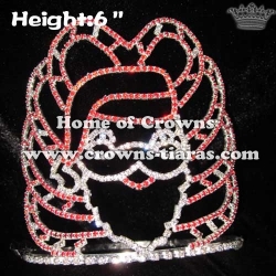 Wholesale Santa Claus Christmas Crystal Crowns--Red Design