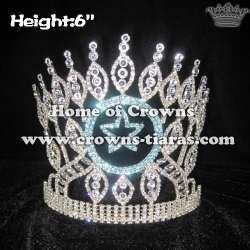 Crystal Diamond Pageant Crowns With Dangle Star Accessory