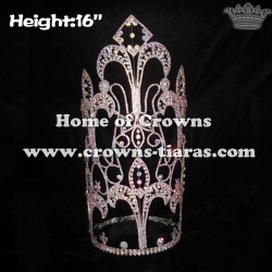 Wholesale 16in Big Crystal Tall Pageant Crowns