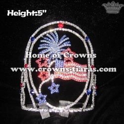 Red Blue White Firework 4th of July Pageant Crowns