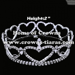 Heart Shaped Pageant Round Crowns