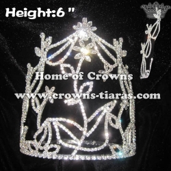 6inch Flower Unique Crystal Pageant Crowns
