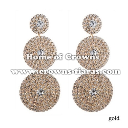 Silver Rhinestone Round Shaped Earrings