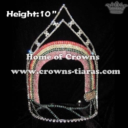 10inch Rainbow Crystal Crowns In Wholesale