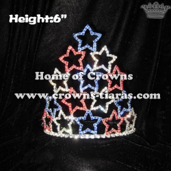 Red White Blue Rhinestones 4th Of July Pageant crowns