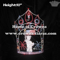 Custom Rhinestone Fireworks Forth Of July Pageant Crowns