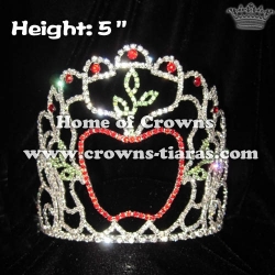 5inch Rhinestone Apple Crowns Which Suit For Fall Pageant