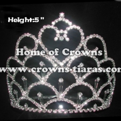 Heart Rhinestone Pageant Crowns