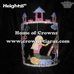 8in Height Crystal Castle Cinderella Pageant Crowns