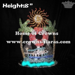 8in Height Crystal Summer Pageant Crowns