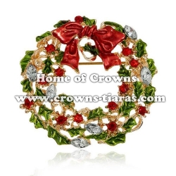 Crystal Christmas Jingle Bells Brooch Pins