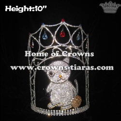 10in Height Crystal Cat Custom Pageant Crowns