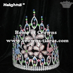 Wholesale Crystal Flower Pageant Crowns With Flamingo