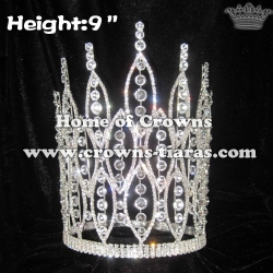 9inch Pageant Crowns With Big Clear Diamond