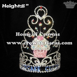 8in Height Crystal Cupcake Pageant Crowns