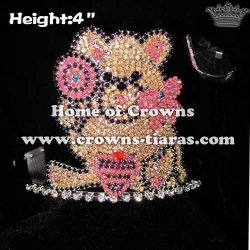 Lovely Teddy Bear Lollipop Crystal Crowns