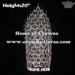 20inch Big Tall Crystal Pageant Crowns Wholesale Spike Crowns