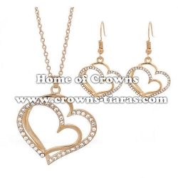 Silver Crystal Women Party Necklace Sets