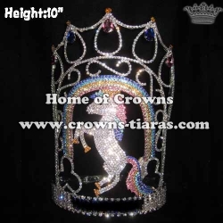 10in Height Crystal Unicorn Pageant Crowns