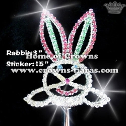 Crystal Rabbit Shaped Pageant Crowns Scepters