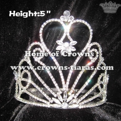 5in Height Pageant Crowns In Clear Rhinestones
