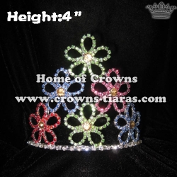 4inch Flower Colorful Pageant Crowns