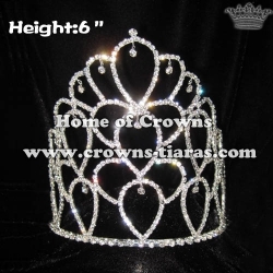 6inch Heart Shaped Rhinestone Pageant Crowns