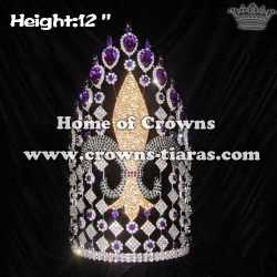 12in Large Custom Fleur De Lis Pageant Queen Crowns