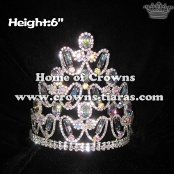 6in Height Pageant Crowns With AB Diamonds