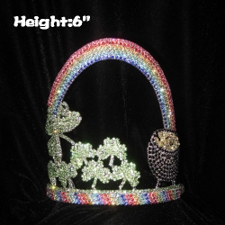 Crystal Clovers Pageant Crowns With Rainbow