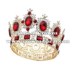 Gold Plated Crystal Large Pageant Queen Crowns ---Big Size