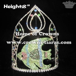 8in Height Unique Fish Crystal Pageant Crowns